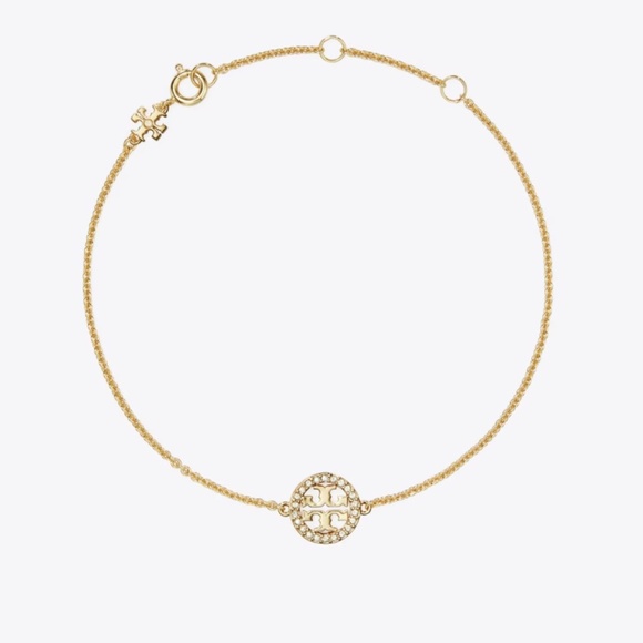 Tory Burch Miller Pave Chain Bracelet in Tory Gold/Crystal color - Picture 1 of 8
